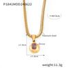 Estilo Coreano Fresco Simple Elegante Personalidad Cadena de Cuchilla Joyería Colgante Redondo de Marca Incrustado con Circonio de Color Sentido del Diseño Collar de Acero de Titanio