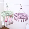 Percha de plástico a prueba de viento con 32 pinzas, tendedero para calcetines de niños, percha para ropa de bebé, tendedero doméstico para ropa interior