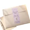 Pegatinas selladoras para envolver regalos en stock, florales, de lazo, para sobres, decoración de bolsas de regalo, morado brumoso, bendiciones románticas, pegatinas largas
