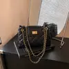 Bolso de mano para mujer 2026 verano nuevo retro con cadena y patrón de diamantes con cierre de candado, bolso cruzado cuadrado pequeño versátil para el trabajo