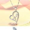 Collar de Cadena de Plata Esterlina para Mujer Estilo Japonés y Coreano Plata S925 Colgante de Amatista en Forma de Corazón Regalo de Tanabata Día de San Valentín para Novia