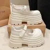 Grulla de Almohada Blanca Tacones Altos de 8 cm Zapatos de Boda Plataforma para Mujer Suela Gruesa Artefacto Principal para Vestido de Boda Zapatos de Novia Hebilla de Correa Única Ma