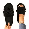 Pantuflas de niña de alto valor con lazo, pantuflas de casa para las cuatro estaciones, chanclas de suela plana para interior y exterior