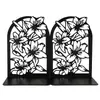 Estantería de escritorio de metal gruesa con patrón floral lindo para almacenamiento de libros, clip para libros estilo papelería, soporte para libros de escritorio transfronterizo de Amazon