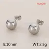 Pendientes Redondos de Perlas Personalizados Unisex en Múltiples Tamaños y Colores, Pendientes Sencillos y Modernos de Acero de Titanio con un Toque de Lujo Ligero y de Alta Gama
