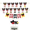 Fiesta de Cumpleaños del Bebé 123456789 Mickey Foto Digital Flor UNO Bandera una Tarjeta de Cumpleaños