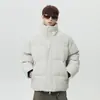 Casaco masculino de inverno novo, espesso e quente, de algodão, jaqueta masculina de algodão para proteção contra o frio, gola alta, marca moderna, peça externa versátil para homens