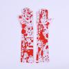 Set de Delantal con Manchas de Sangre Rojas de Halloween Guantes con Huella de Mano Calcetines Decoraciones de Esqueleto Luminoso para Fiesta Festiva