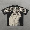 Y2K Hip Hop T-Shirt Harajuku T-Shirt Curta Gótico Street Wear Moda Masculina e Feminina Punk Casual Algodão Camiseta Solta