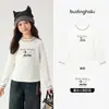 Ropa de Otoño Pudding Haru para Niñas, Tops Cálidos Infantiles, Nuevo Estilo de Otoño 2026, Camiseta Básica Versátil Amigable con la Piel para Niños
