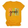 Amazon eBay tienda independiente moda casual para mujer sexto grado bloque de color cuello redondo manga corta camiseta capa base
