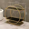 Estante de Almacenamiento de Escritorio para Baño de Lujo Ligero Organizador de Tocador para Mesa de Tocador Estante de Almacenamiento de Cosméticos para Lavabo de Baño