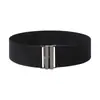 Cinturón Elástico de Cintura Ancho Decorativo Versátil para Mujer, Cinturón Negro, Transfronterizo Europeo y Americano