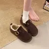 Zapatos de Nieve de Algodón Grueso Antideslizantes de Terciopelo Retro Plus para Mujer 2026 Nuevos de Invierno Cómodos Suela Suave Aumentan la Altura Calidez Zapatos Birkenstock