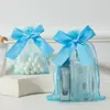 Em estoque atacado bolsa para joias com laço bolsa de malha transparente multicolorida bolsa de armazenamento de joias para anéis bolsa com cordão para cosméticos
