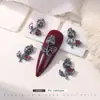 Rojo Retro Cruz Zirconia Estilo Punk Arte de Uñas Pedrería Mariposa Retro Rosa Halloween Navidad Accesorios para Arte de Uñas