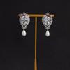 Conjunto de Collar y Pendientes de Perla y Circonita Estilo Lujo Ligero Brillante y Elegante para Mujer, Conjunto de Joyería de Moda para el Día a Día