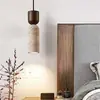 Estilo de música estética bambu-junta mármore natural lustre de sala de jantar, mesa de jantar, balcão de bar, sala de chá Zen, escritório, luminária longa de escritório