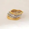 Dongguan Titanio Acero Lele Joyería Acero Inoxidable Doble Capa Anillo Ondulado Anillo Retro para Mujer Sentido de Gama Alta de Nicho