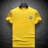 Camiseta de manga corta de seda de hielo de lyocell de alta gama para hombre, de verano, moderna, de media manga, de corte entallado, de marca de moda en talla grande para hombre.