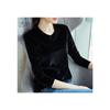 Camiseta Base Cálida de Manga Larga con Cuello Redondo, Capa Interior de Terciopelo para Otoño/Invierno 2025, Versátil Casual, Tallas Grandes