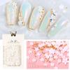 Celebridade da Internet Flor de cinco pétalas Pequena flor branca Tridimensional Mini estilo japonês ins Resina Tamanho branco Flor mista Decoração de unhas