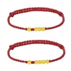 Pulsera de Pareja Cubo de Azúcar para Toda la Vida, Pulsera Roja Tejida a Mano del Año Zodiacal para Hombres y Mujeres, Pulsera de Nicho con Sentido del Diseño