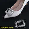 Sapatos Femininos de Salto Alto com Fivelas de Sapato de Strass Metálico, Acessórios Decorativos Removíveis, Flores de Sapato de Encaixe, Acessórios de Sapato Versáteis