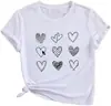 Camisetas de Verano Divertidas con Estampado de Corazones para Mujer Sweatyrocks