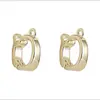 Cobre bañado en oro de 18k alta retención de color cierre liso en forma de D colgante abierto cierre para perla de medio agujero accesorios para joyería DIY hechos a mano