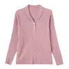 Tejido de punto de otoño para mujer de mediana edad, nuevo estilo 2026, top de manga larga básico para primavera y otoño, blusa de corte holgado