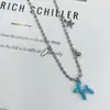 Perro Globito Acero de Titanio No se Desvanece Collar para Mujer Lujo Accesible Gama Alta Elegante Cadena Larga para Sudadera Accesorios de Nicho de Primavera