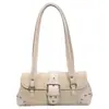 Bolso de axila nuevo y moderno para mujer, bolso de hombro patchwork de nicho retro 2026, bolso de mano estilo coreano con estampado de leopardo, bolso tote
