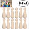Brote de madera pintado a mano, coche de niña creativo, muñeca de madera, adornos artesanales DIY, 20 piezas por paquete