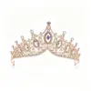Tiara de Coroa de Noiva Transfronteiriça Estilo Europeu e Americano Barroco Coroa Luxuosa de Liga Metálica Acessórios para Vestido de Festa de Princesa