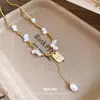 Collar Colgante de Perlas de Agua Dulce y Plata Rota, Cadena para Clavícula Única y Versátil, Joyería de Gama Alta de Nicho al por Mayor