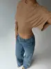 Top Casual Versátil de Estilo Europeo y Americano Nuevo, Ceñido a la Cintura, con Mangas Murciélago, Diseño Adelgazante Dulce y Picante, Top de Hombro Regular para Mujer, Verano