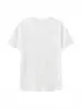 Camiseta de Manga Corta Informal Versátil para Mujer, Estilo Nuevo de Principios de Primavera Transfronterizo Europeo y Americano, Estampado de Letras de Limón, Cuello Redondo Personalizado, Estilo Y2K