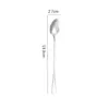 Cuchara para Hielo de Acero Inoxidable Transfronteriza, Cuchara Mezcladora Doméstica de Mango Largo, Cuchara para Cócteles de Mango Redondo, Cuchara Puntiaguda Multiusos, Cuchara Puntiaguda para Hielo