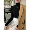Suéter de cuello alto de alta gama y elegante para mujer, nueva colección otoño/invierno 2026, corte ajustado, adelgazante, tejido, capa base engrosada