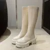 Botas Femininas Elegantes de Salto Grosso 2026 Botas de Cano Alto Não são Botas de Motociclista Cano Reto Até o Joelho Botas de Couro Versátil Estilo Coreano Emagrecedor Outono