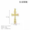 Novo Estilo Feminino Simples Pingente de Cruz de Cobre com Zircônia Microincrustada Joias Religiosas DIY Acessório Versátil Pingente
