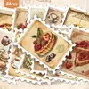 36 Pegatinas de Sellos de Postre de Fresa Vintage en Diseño de Pastel Estilo Antiguo para Equipaje, Diario y Decoración de Tarjetas al por Mayor
