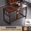 Mesa de Chá para Escritório de Varanda, Conjunto de Mesa e Cadeiras Pequeno para Casa, Chaleira Integrada, Conjunto Completo, Madeira Maciça, Estilo Chinês Novo Estação de Preparo Úmido