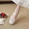 Zapatos Mary Jane Dulces con Lazo Francés para Niñas, Zapatos de Ballet de Otoño, Cómodos Zapatos sin Cordones con Faldas