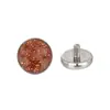 Liga de Titânio F136 0,9x 4mm Pedra Natural Olho de Tigre Joia para Piercing Stud de Lábio Stud de Orelha Stud de Língua Piercing
