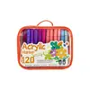 Marcadores Acrílicos de Doble Punta Suave y Dura de 120 Colores en una Bolsa de Tela para Graffiti y Pintura DIY Infantil, Bolígrafos de Colores Opacos Apilables