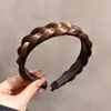 Diadema para Peluca con Pedrería y Perlas, Diadema Trenzada Espiga de Pescado, Diadema Trenzada Esponjosa de Punta Alta