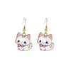 Aretes Divertidos Transfronterizos de Gatito Lindo de Dibujos Animados Aretes Creativos Atmosféricos Aretes de Animales Japoneses y Coreanos Venta al por Mayor Europea y Americana