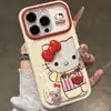 El soporte de gato de dibujos animados se transforma instantáneamente en una funda compatible con iPhone 16 Pro Max, cielo estrellado de dopamina